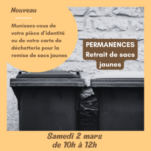 Permanences sacs jaunes @ mairie de mortagne | Mortagne-sur-Sèvre | Pays de la Loire | France